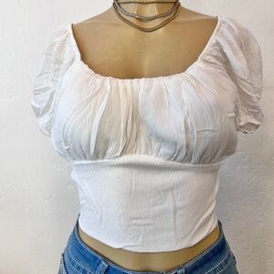 white crop top shirt